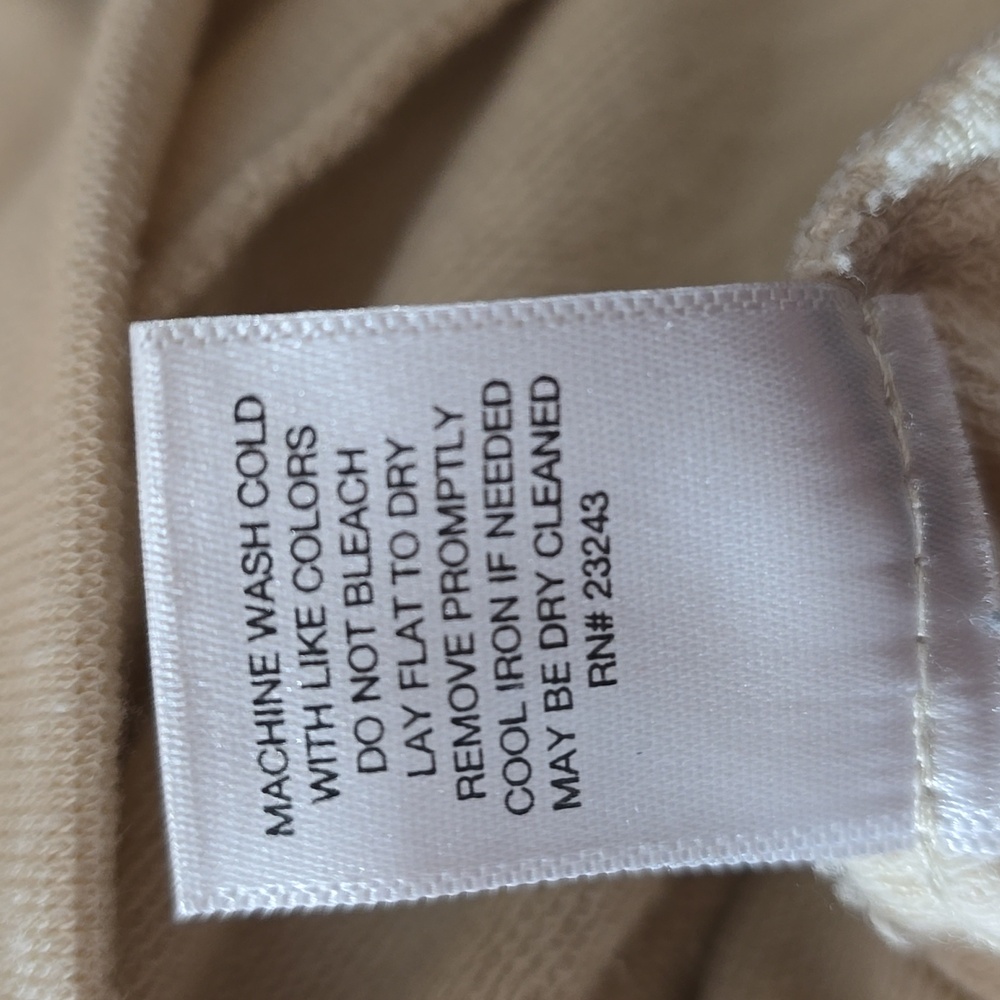 Gabrielle Union Cream Lace--Up Cropped Long Sleeve Top Size L - Picture 9 of 9